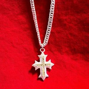 Silver Stainless Steel Cross Necklace